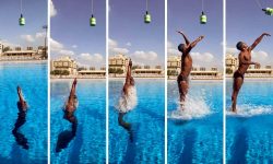 (VIDEO) Un nou record în Cartea Recordurilor Guinness. Un înnotător a realizat cel mai mare salt din apă