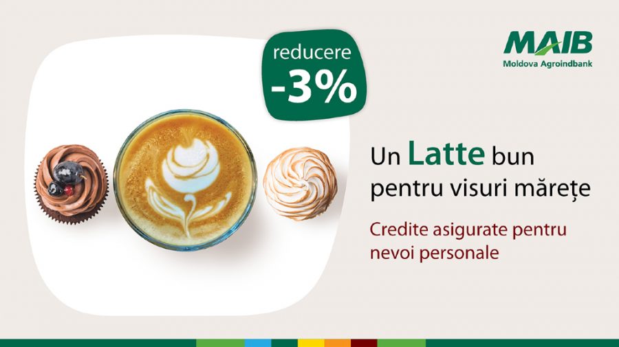 Creditul Latte de la Moldova Agroindbank devine mai accesibil, cu o dobândă mai mică