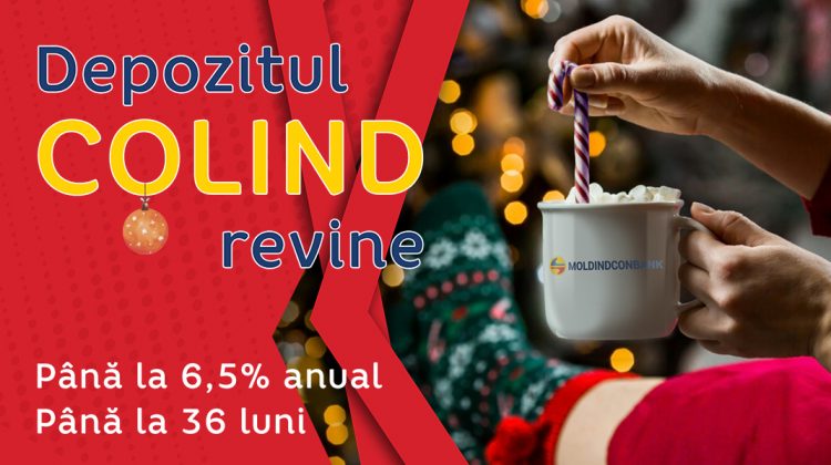 La Moldindconbank, magia sărbătorilor vine cu îndrăgitul depozit ”Colind”