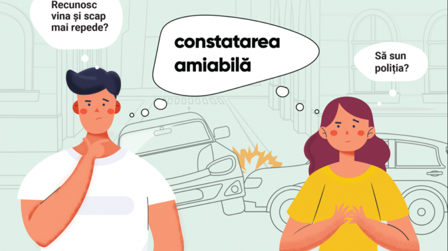 INFOGRAFIC// Condiții pentru constatarea amiabilă în cazul producerii unui accident rutier. Importanța RCA