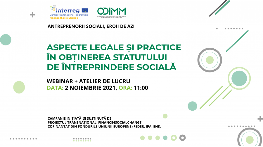 Cum să obții statutul de de întreprindere socială. Webinar organizat de ODIMM