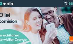Maib continuă să primească plata pentru serviciile Orange cu 0 lei comision prin sistemele sale digitale