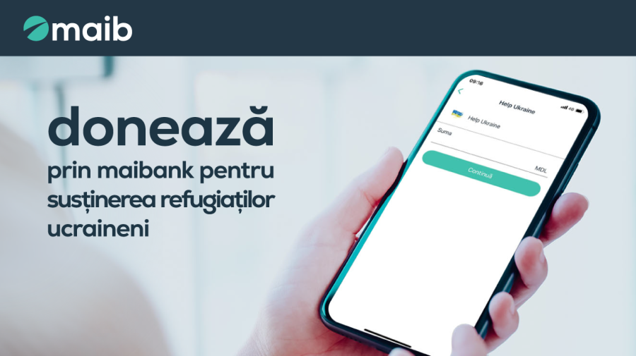 Donează pentru „Help Ukraine” din aplicația maibank