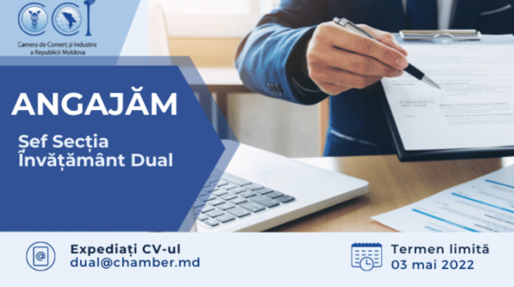 Camera de Comerț și Industrie a Republicii Moldova este în căutarea unui nou coleg