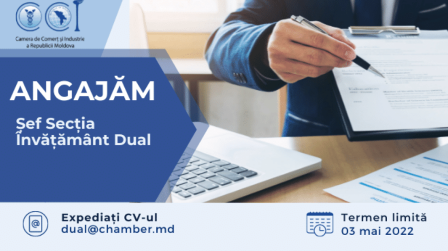 Camera de Comerț și Industrie a Republicii Moldova este în căutarea unui nou coleg