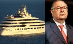 (FOTO) Cel mai mare iaht din lume era în reparații la Hamburg și a rămas acolo. S-a aflat că aparține unui oligarh rus