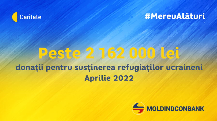 Moldindconbank, alături de refugiații ucraineni – a contribuit la colectarea a peste 2 162 000 de lei