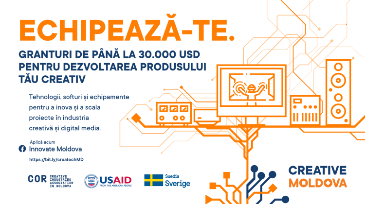 Companiile din sectorul creativ își pot dota afacerea cu echipament modern. USAID și Suedia oferă granturi