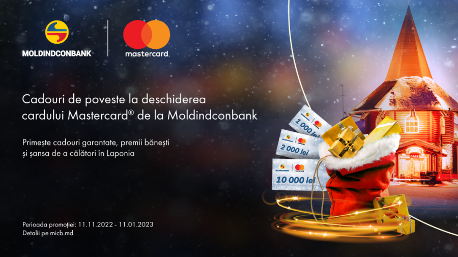 Moldindconbank și Mastercard anunță două luni cu daruri de poveste și o excursie cu familia în Laponia