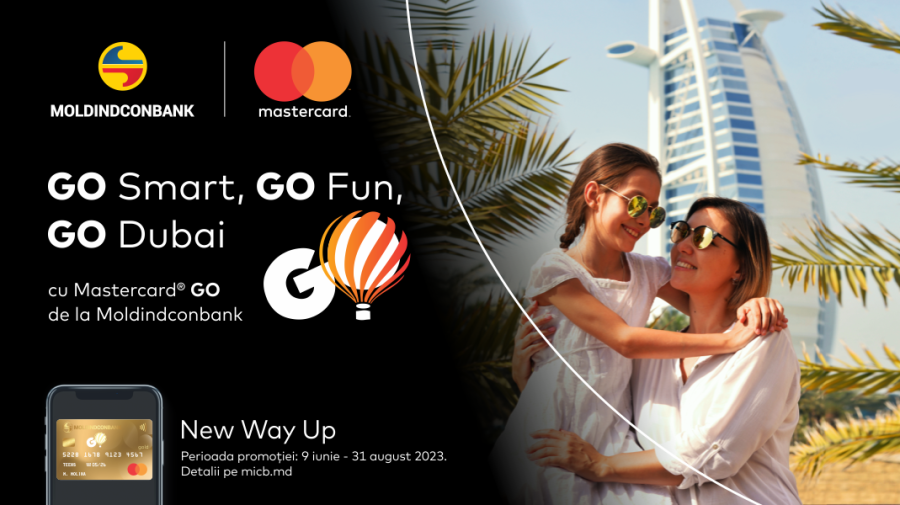 GO Smart, GO Fun, GO Dubai – o nouă promoție de la Moldindconbank pentru deținătorii cardurilor Mastercard GO