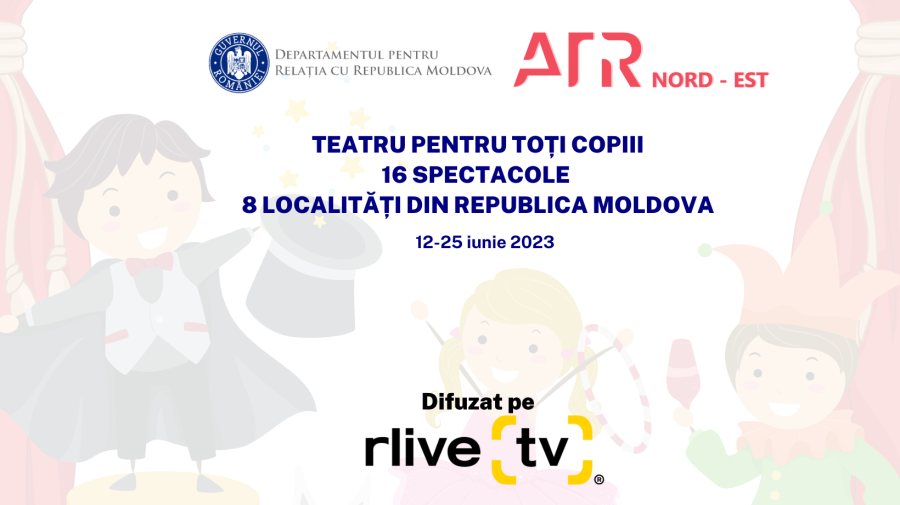 „Teatru pentru toții copiii” pe RLIVE TV. DRRM sprijină organizarea a 16 spectacole de ATR Nord-Est în Moldova