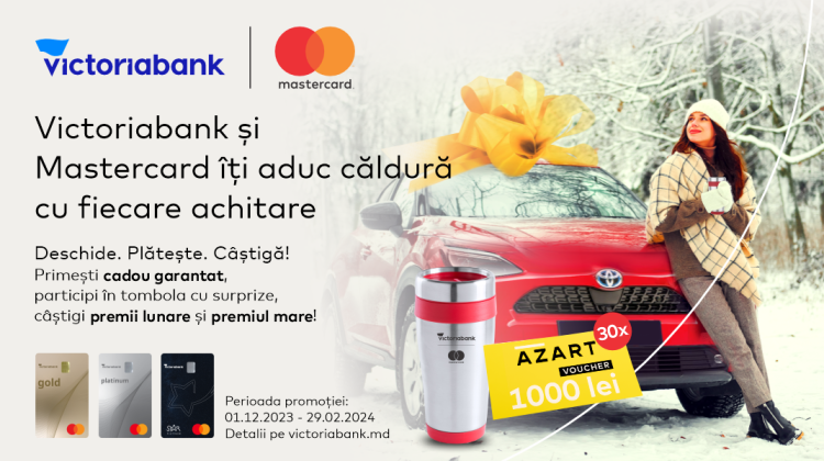 Victoriabank și Mastercard îți aduc căldură cu fiecare tranzacție în noua promoție de iarnă