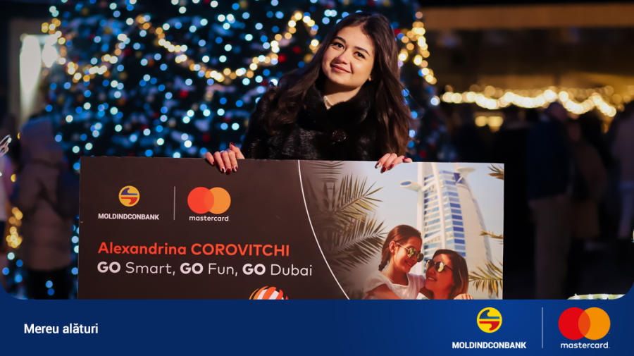 O tânără deținătoare a cardului GO de la Moldindconbank – câștigătoarea unei vacanțe în Dubai