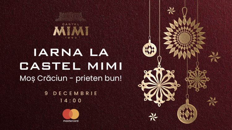 Trăieşte magia sărbătorilor de iarnă la Castel Mimi, pe 9 decembrie! Moş Crăciun aşteaptă toţi copiii cu daruri dulci