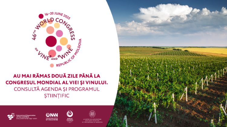 Au mai rămas două zile până la cel mai prestigios eveniment dedicat vinului. Consultă agenda Congresului Mondial al Viei și Vinului