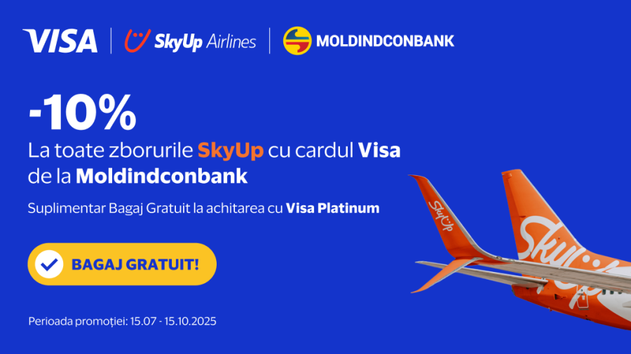 Moldindconbank și Visa lansează o campanie promoțională pentru cei pasionați de călătorii