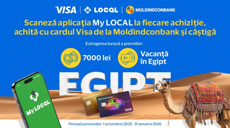 Fă-ți cumpărăturile în Local, plătește cu Visa de la Moldindconbank și bucură-te de premii lunare