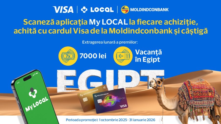Fă-ți cumpărăturile în Local, plătește cu Visa de la Moldindconbank și bucură-te de premii lunare